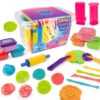 Carolart Sand and Dough Tools Set, 6 Color Cloud Sand Sensory Kit for Kids