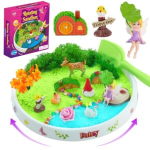 Carolart Spinning Fairy Garden Sensory Bin with Glow Sand Kit