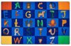 Carpets for Kids 5512 A to Z Animals Literacy Classroom Seating Rug 7ft 6in x 12ft Rectangle Blue