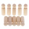CarpNettore 10 Pack Solid Wooden Peg Dolls 67mm Unfinished Wooden Dolls