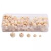 CarpNettore 4X 1150 Pieces Wooden Loose Beads Spacer Round Ball Jewelry Making Findings Unfinished Accessory Natural Wood Suitable for DIY Handicrafts