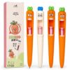Carrot Pens 4 Pack, Silly Pens Tongue Press Easter Gel, Black Ink