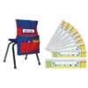 Carson Dellosa 15" x 19" Canvas Blue and Red Chairback Buddy Pocket Chart and 36 Pc. Traditional Manuscript Name Plates for Desks