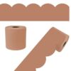 Carson Dellosa 65Ft of Cinnamon Spice Bulletin Board Borders, 1 Roll of Brown Scalloped Trim for Rolling Whiteboard, Cork and Posterboard, Party, Thanksgiving, Classroom Decorations, and Fall Decor