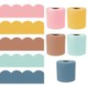Carson Dellosa Boho Bulletin Board Borders - 325ft Brown, Yellow, Blue, Green, Pink Pastel Classroom Décor, Teacher Supply, School, Office Cork or Whiteboard, Wall, Locker, Party Decoration 5 Pack