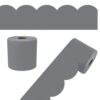 Carson Dellosa Education 65Ft of Gray Bulletin Board Borders, 1 Roll of Grey Scalloped Trim for Rolling Whiteboard, Cork and Posterboard, Party, Office Decorations, and Classroom Decor