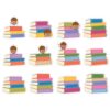 Carson Dellosa Fairy Tale Forest 36pc Colorful Bookstack Bulletin Board Decorations, Assorted Bookstack Cutouts for Bulletin Board, White Board, Cork Board, and Classroom Decor