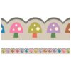 Carson Dellosa Fairy Tale Forest 39 Feet of Colorful Mushroom Bulletin Board Borders, Cartoon Mushrooms with Scalloped Trim, Craft Theme Locker, Cubby, and Classroom Decor