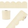 Carson Dellosa Farmhouse 65Ft of Tan Linen Bulletin Board Borders, 1 Roll of Scalloped Trim for Rolling Whiteboard, Cork and Posterboard, Party, Office Decorations, and Classroom Decor