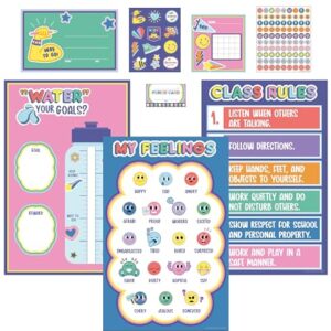 Carson Dellosa We Stick Together 107PC School Supplies, Incentives, Behavior Charts, Stickers, Punch Cards, Dry Erase Goal Tracker, Calming Corner Items Kids Poster, Motivational Classroom Must Haves