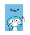 Cartomania Diary with Lock, Secret Diary Notepad for Children, Girls, Boys, Gift Idea, Feeling Diary with Favourite Animal - Blue with Penguin