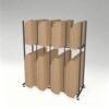 Carton Storage Rack, Cardboard Box Stand with Wheels