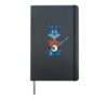 Cartoon bunny playing banjo Hardcover Journal, Black