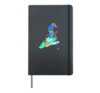 Cartoon bunny skiing Hardcover Journal, Black
