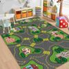 Cartoon Car Carpet Play Mat, 5x8 City Education Road Traffic Rugs