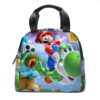 Cartoon Lunch Box, Cute Insulated Lunch Bag, Reusable Lunch Tote Bag for Travel Work Picnic (Mario)