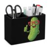 Cartoon Pickles Good Desk Organizer PU Leather Caddy Holder
