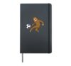 Cartoon sloth playing football Hardcover Journal, Black