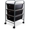 Casafoyer 3-Drawer Rolling File Organizer Cart, 27 x 15.5 x 13 Inches, Black (34006) - Pack of 2