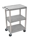 Casafoyer Multipurpose Storage Utility Cart 3 Shelves Structural Foam Plastic-Gray
