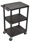 Casafoyer Multipurpose Three Shelves Structural Foam Plastic Storage Utility Cart-Black