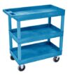 Casafoyer Three Shelf Heavy Duty High Capacity Tub Cart with Handle-18 D x 35.25" W x 37.25" H, Plastic, Blue