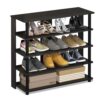 Casafoyer Turn-N-Tube 5 Tier Wide Shoe Rack, Espresso/Black - Pack of 2
