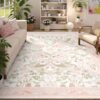 Castage Pink Rug for Living Room Bedroom 6'x9' Area Rugs Washable