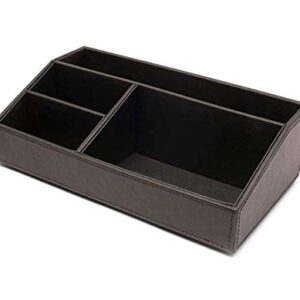 Castle Armory Leatherette Desk Organizer Caddy - Clutter Organizer for Office, Home, Personal, Employee Office Supplies and Accessories (All-in-one Organizer - Stackable)