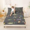 Castle Fairy Bass Fish Fitted Sheet Queen Size,Fishing and Hunting Bedding Sheet Set No Top Sheet,Rustic Cabin Lake House Bed Cover Ultra Soft Breathable,Grey Bedding 3 Pcs