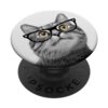 Cat Eyes Green Kitty Sunglasses White Cute Cat Sunglasses PopSockets Adhesive PopGrip