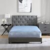 Cathay Home Twin Fitted Sheet, 12" Deep Pocket Ultra Soft Thick Plush Microfiber, All Season Cozy Warmth, Blue Fog