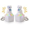 Cat Keychain Sound Fidget Toys, Rechargeable Anxiety Relief Keychain Buttons with Colorful Lights & Sound Effects, Cute Stress Relief Clicker Toy for Adults, April Fools’ Day Prank Novelty Gift 2PCS