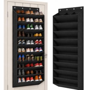 catland 30 Pairs Over the Door Shoe Organizer, Extral Large Hanging Shoe Rack Storage for Closet, 10-Tier Heavy Duty Shoe Holder for Boots Sneakers (Black)