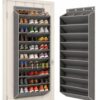 catland 30 Pairs Over the Door Shoe Organizer, Extral Large Hanging Shoe Rack Storage for Closet, 10-Tier Heavy Duty Shoe Holder for Boots Sneakers (Grey)