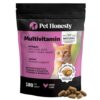 Cat Multivitamin Crunchy Creamy Chews - Daily Vitamins with Lysine, Prebiotics, Omega 3 Fish Oil - Cat Treats for Immune Support, Skin Coat, Digestion, Heart + Joint Health (180 Day Supply)
