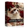 Cat Puzzles for Adults 1000 Pieces, Flower Animal Jigsaw Puzzles Kitten Butterfly, Floral Kitty Puzzle, Difficult Flower Cat Puzzle as Home Decor