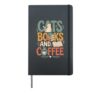 Cats books and coffee Cafe Coffee Drinker Hardcover Journal, Black