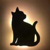 Cat Shadow Night Light Set, LED Cat Silhouette Wall Light with Light & Sound Sensor, Cute Animal Projection Lamp, Warm Ambient Night Lamp for Bedroom, Hallway Decor, Cats Lovers Gift (B.)