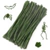 Caydo 100 Pieces Moss Green Pipe Cleaners Craft
