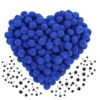 Caydo [400 pcs] - 300 Pieces 1 Inch Blue Pompoms with 100pieces Wiggle Eyes Multicolor Arts and Crafts Pom Poms Balls for Kids DIY Art Creative Crafts Home Decorations