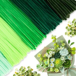 Caydo 500 Pieces Green Pipe Cleaners Craft for Flowers, Chenille Stems Bulk for Kids Creative Arts & Crafts Projects Making and Home Decorations