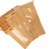 Caysetron 120Pcs Bread Kraft Paper Bags with Window for Loaf Cookies Snacks