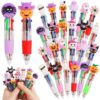 CCINEE 24pcs Halloween Mini Multicolor Pens, Cute 4-In-1 Retractable Writing Pen Bulk Holiday Ballpoint Pens for Adults Teacher Office Coworker Gifts School Classroom Prize Trick or Treat Party Favor