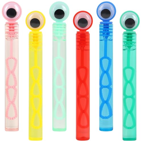 CCINEE 36pcs Funny Mini Bubble Wands for Kids, Colorful Bubble Wands Toys with Googly Eyes for Birthday Gifts Exchange School Rewards Party Favors Bubble Sticks