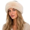 C.C Women's Faux Fur Ear Warmer Headwrap Headband & Scarf Combo, Soft Velour Lined Winter Neck Warmer, Adjustable