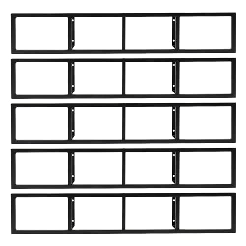 CD Racks, 5 Pack 34 Inch Wall Mount CD Storage Shelf, Metal Media Storage Shelf for DVD Video Games, Iron Floating Shelf Organizer for Home Office Bedroom Living Room, Each Compartment 7.7*5in, Black