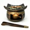 Cedar and Zen Herb Burner Kit, 1300°C High-Fired Aromatherapy Burner, with Tea Light Holder & Roof Tile, for Herbs & Cedar, Meditation, Yoga, Relaxation, Home Decor Gift