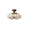 Ceiling Light Nordic LED Lamp Transparent Gold Foil Texture Resin Iron Dimmable Flush Mount for Bedroom Living Room Study Office Interior Home Decor C-25