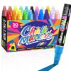 Celepen Window Chalk Markers for Cars Glass Washable, 20 Colors Jumbo Liquid Chalk Marker Pens with 10mm 3 in 1 Nib Wide Tip, Chalkboard Markers Car Window Paint Pen for Auto, Mirror, Poster